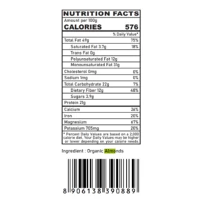 Organic Almonds 100g by kelsi organics